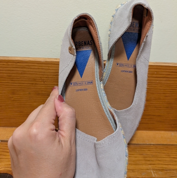 Verbenas Grey Suede Espadrille Flats Size 37 - Picture 4 of 9